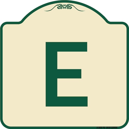 Signmission Designer Series Sign W/ Letter E, Tan & Green Heavy-Gauge Aluminum Sign, 18" x 18", TG-1818-22956 A-DES-TG-1818-22956